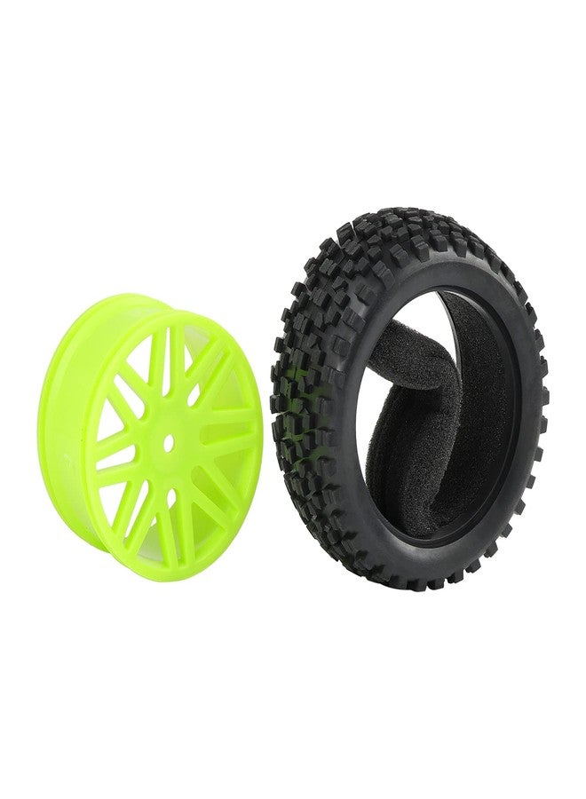 Rowiz RC Tires Wheels Set - 1/10 Scale 12mm Hex, Compatible with Traxxas Rustler Stampede Slash Bandit, Front & Rear Off-Road Tires for RC Car (Green) - Image 3